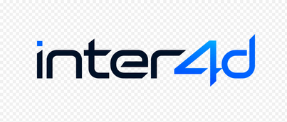 Logo inter4d berwarna hijau dan putih